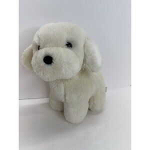 Vintage 1985 Dakin White Puppy Dog Plush Stuffed Animal Toy 10 Inch
